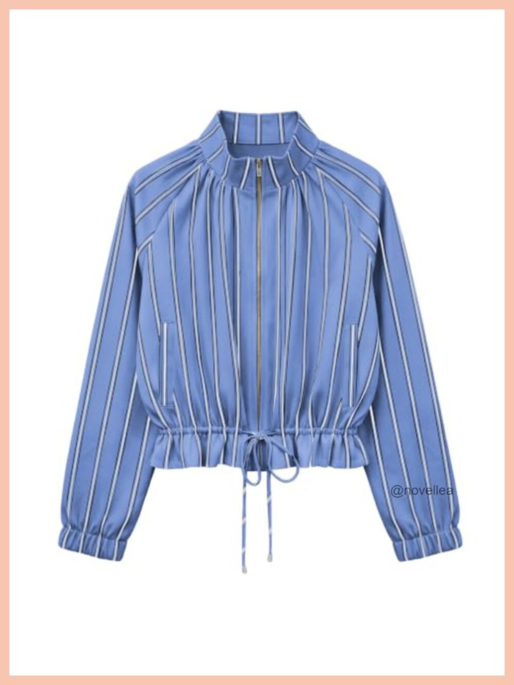 Womens Cropped Zip Up Jacket Ruffle Hem Pockets Casual